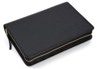 Étui pour Bible pour les éditions standard Schlachter 2000 - Cuir de vachette, grain fin, noir