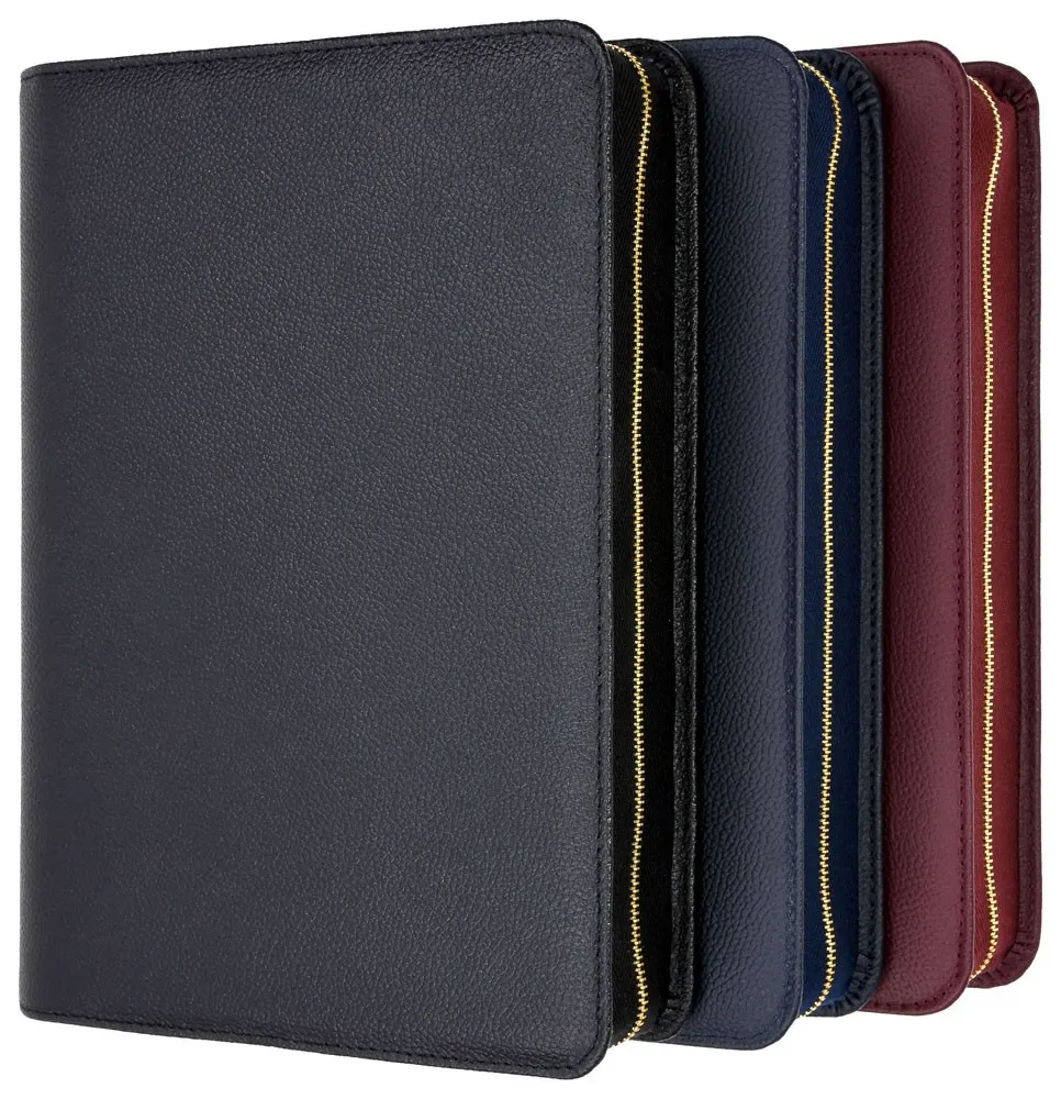 Étui pour Bible Schlachter 2000, édition en gros caractères - Cuir de vachette, grain fin, bleu...