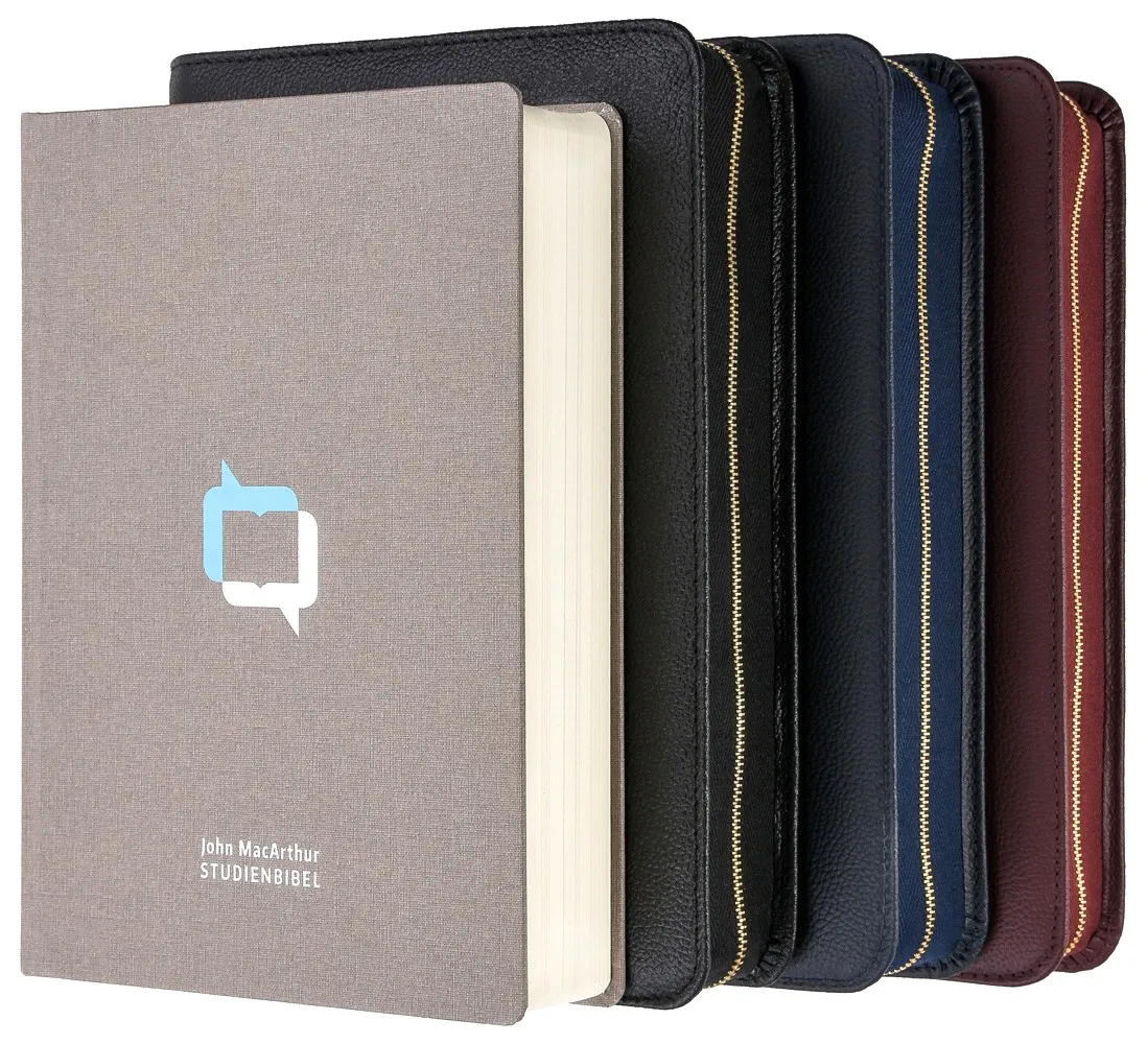 Bible d'étude MacArthur avec étui en cuir véritable - Étui en cuir véritable légèrement grainé...