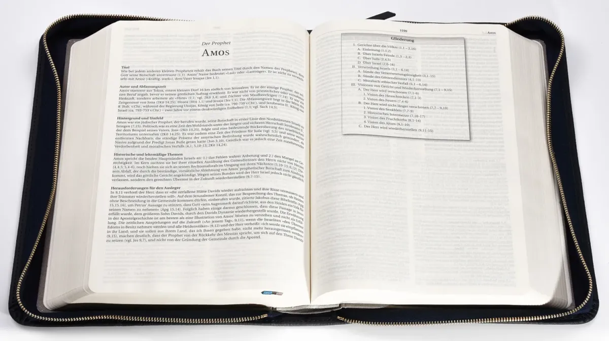 Bible d'étude MacArthur avec étui en cuir véritable - Étui en cuir véritable légèrement grainé...