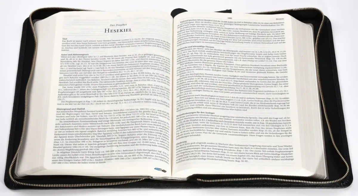 Bible d'étude MacArthur avec étui en cuir véritable - Étui en cuir véritable légèrement grainé...