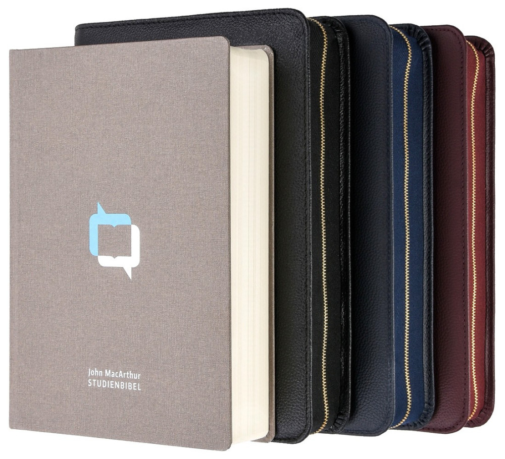 Bible d'étude MacArthur avec étui en cuir véritable - Étui en cuir véritable légèrement grainé...