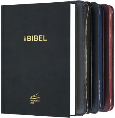 Édition standard Schlachter 2000 avec étui en cuir véritable - Étui en cuir véritable légèrement...
