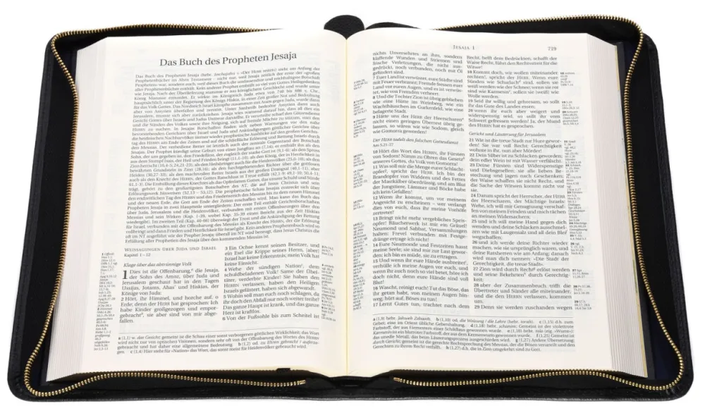 Édition standard Schlachter 2000 avec étui en cuir véritable - Étui en cuir véritable légèrement...