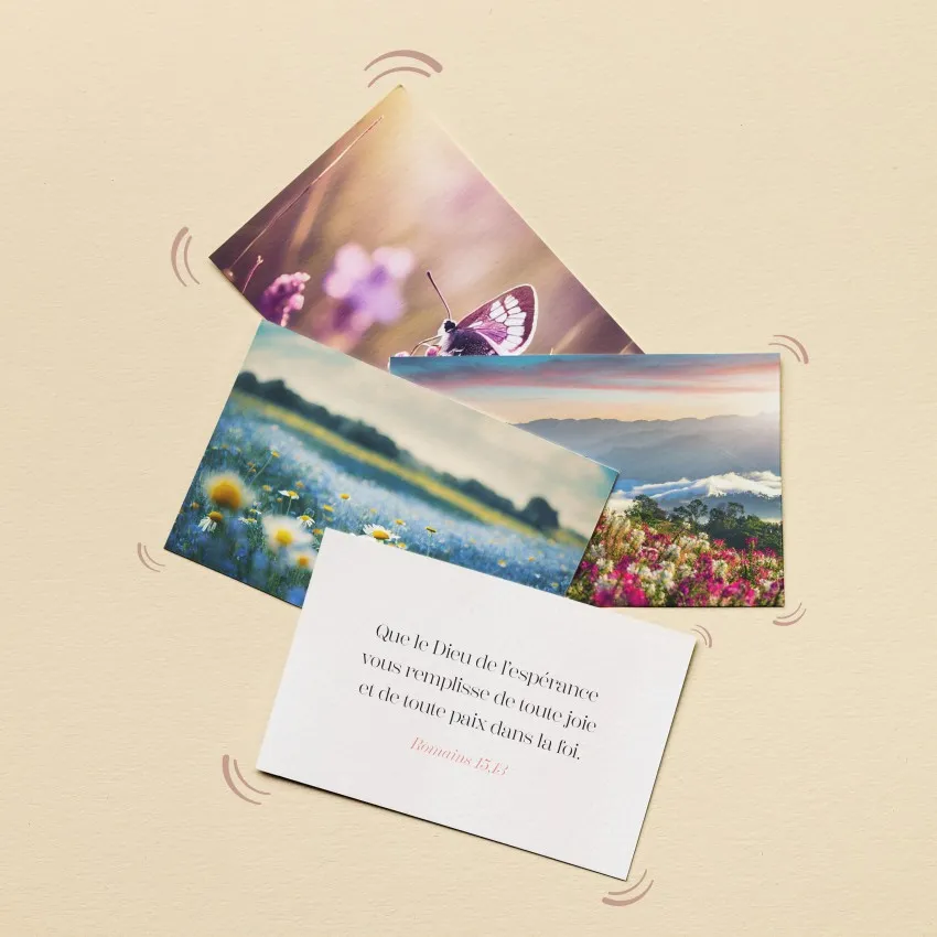 Coffret de 50 mini-cartes - 50 versets - Espérance