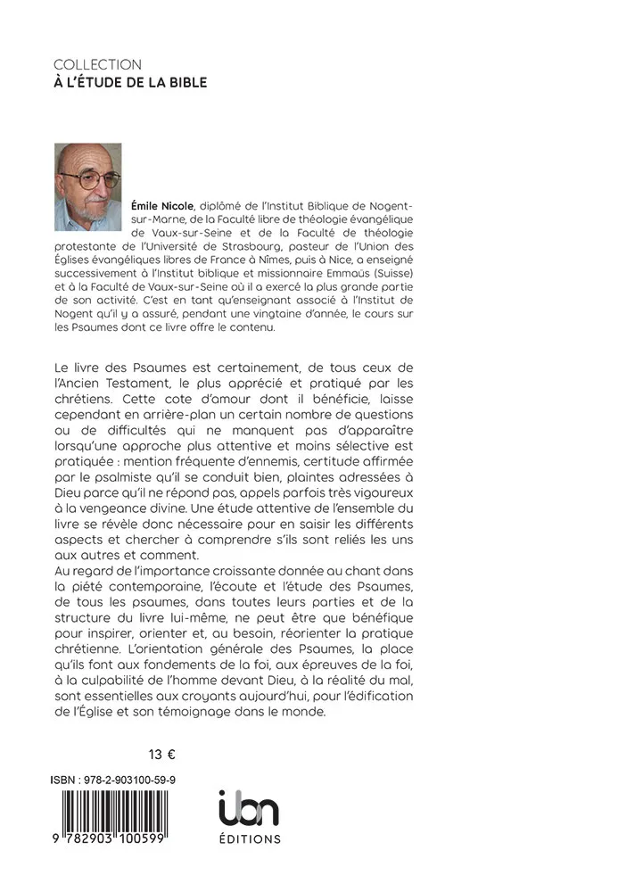 Livre des Psaumes (Le) - [coll. À l'étude de la Bible]