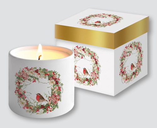 Kerze Weihnachtskranz in Geschenkkarton
