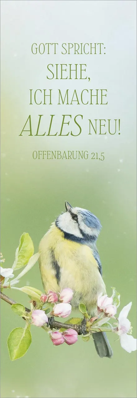 Lesezeichen Jahreslosung 2026 Vogel - Offenbarung 21:5
