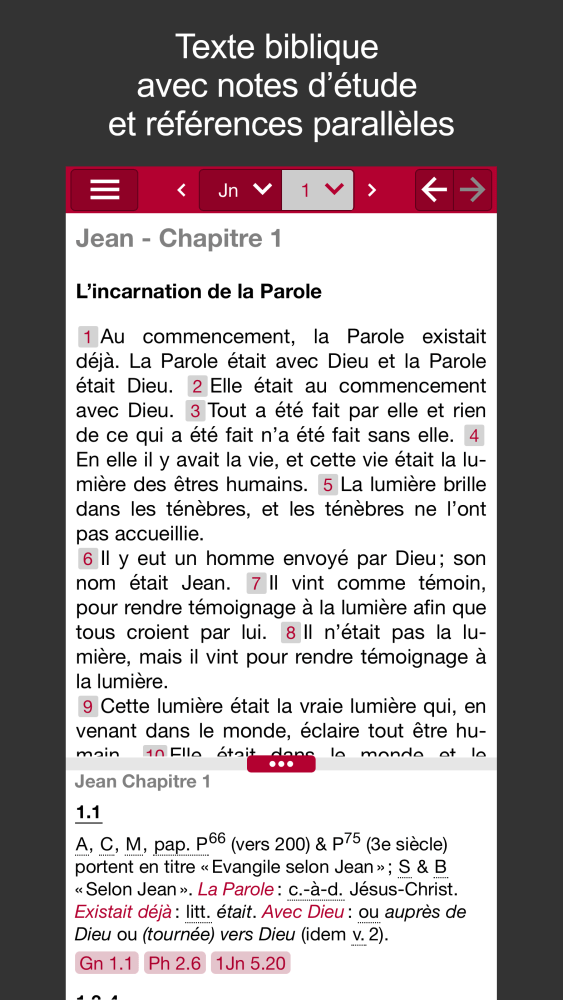 Bible d'étude - Segond 21 et autres versions - Application