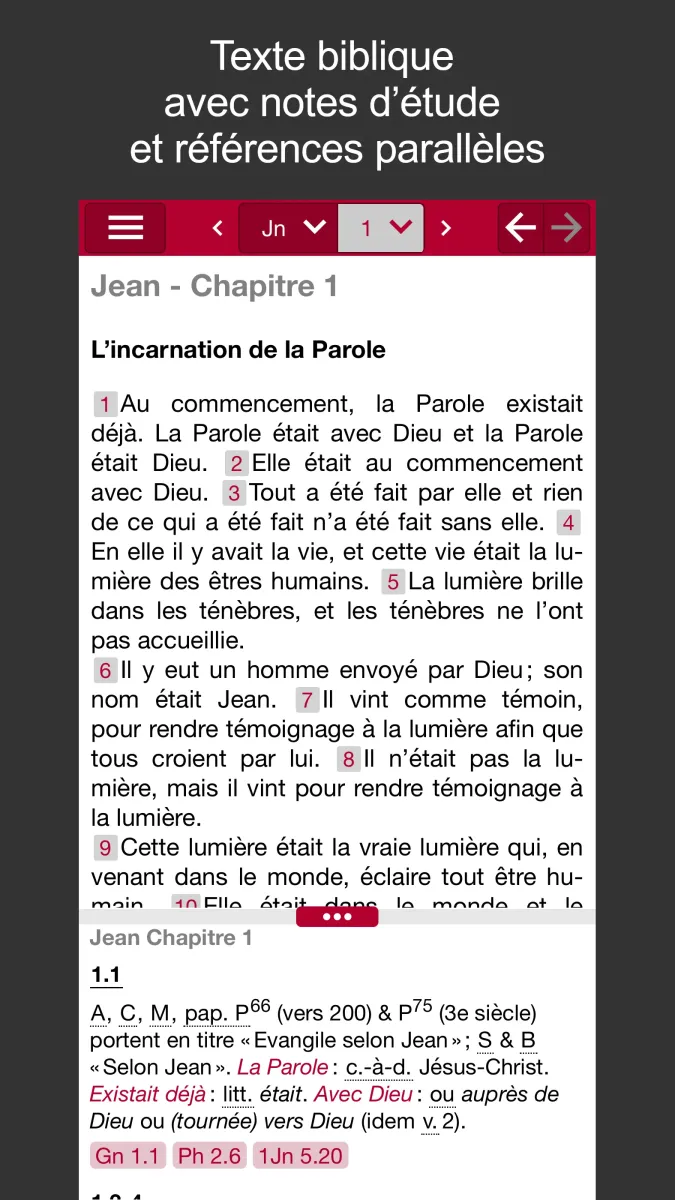 Bible d'étude - Segond 21 et autres versions - Application