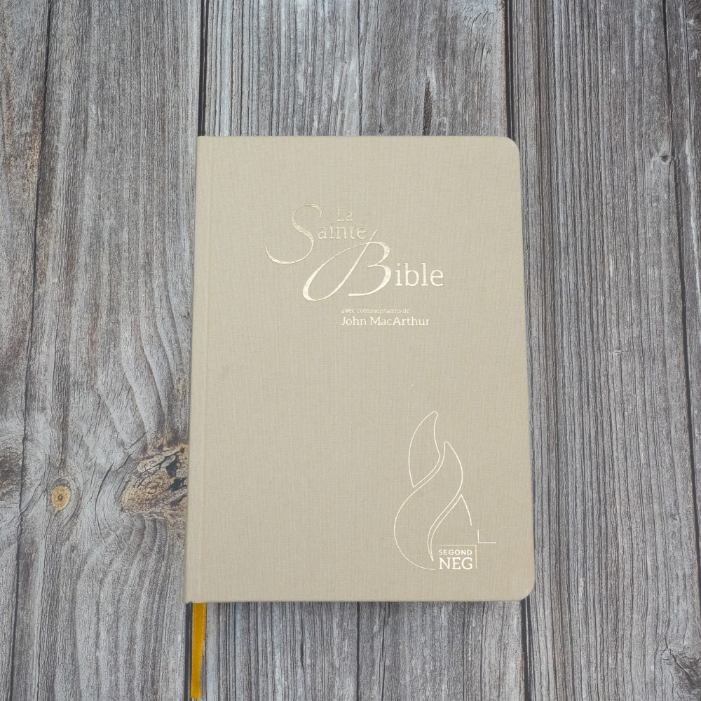 Bible d'étude Segond NEG MacArthur - couverture semi-rigide, toile beige