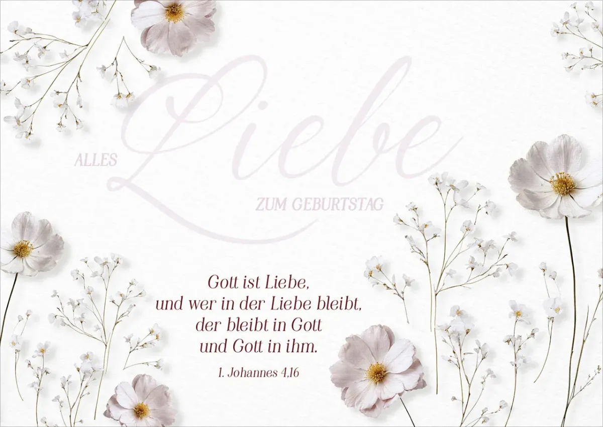 Postkarte Alles Liebe - 1. Johannes 4,16
