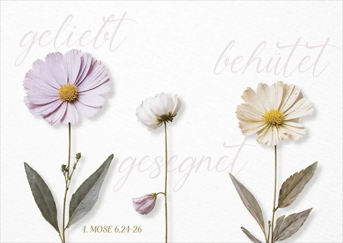 Postkarte geliebt - behütet - gesegnet - 4. Mose 6,24-26