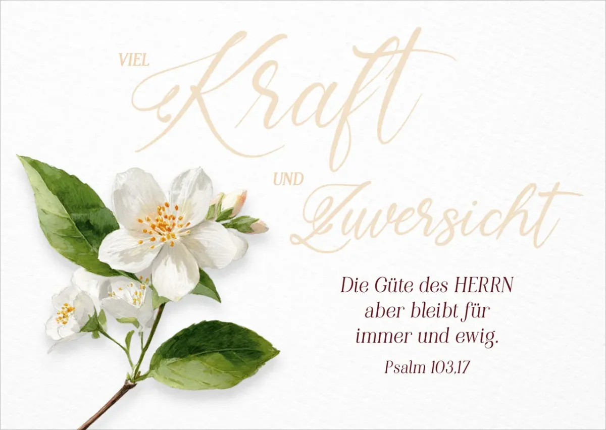 Postkarte Kraft und Zuversicht - Psalm 103,17