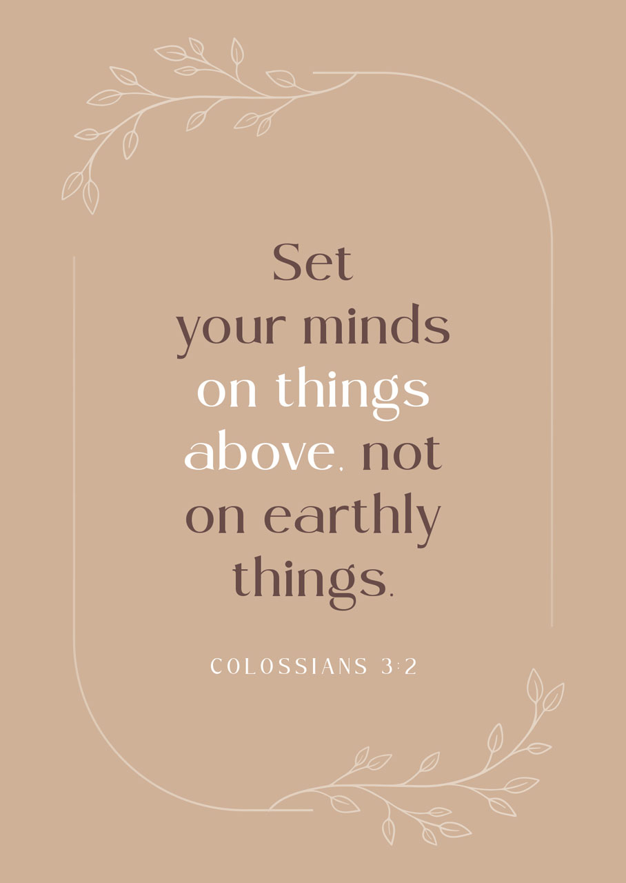 Postkarte Gedanken - Colossians 3.2