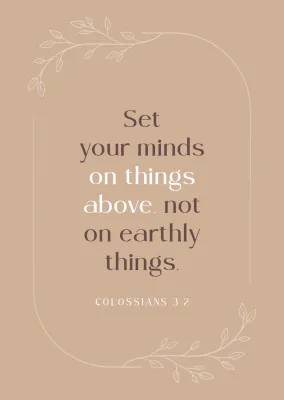 Postkarte Gedanken - Colossians 3.2