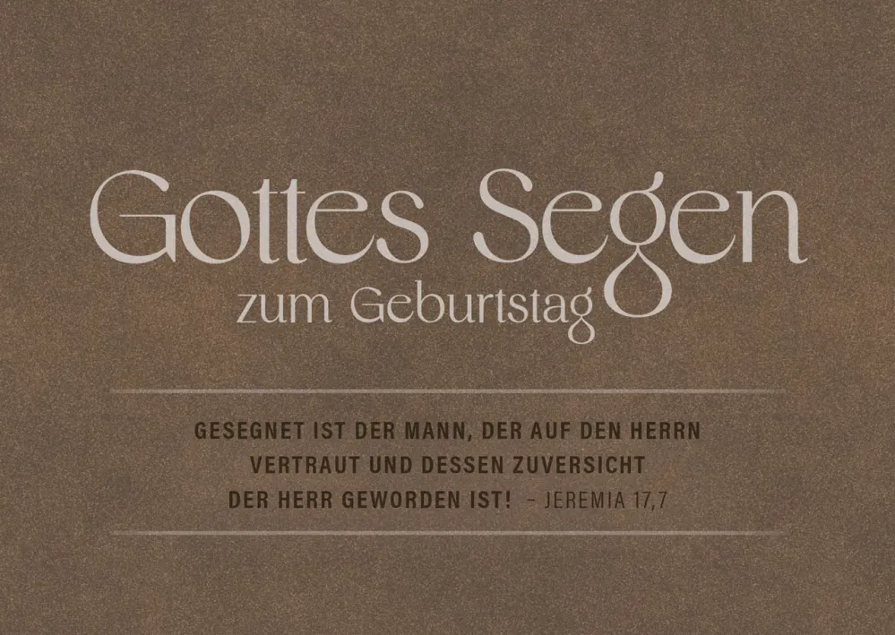 Postkarte Gottes Segen zum Geburtstag - Jeremia 17,7