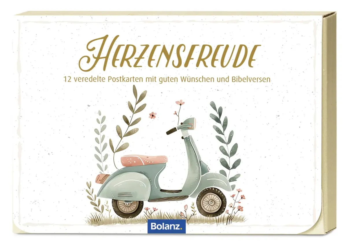 Postkartenbox Herzenfreude - 12 verschiedene Postkarten in einer Box mit Magnetverschluss