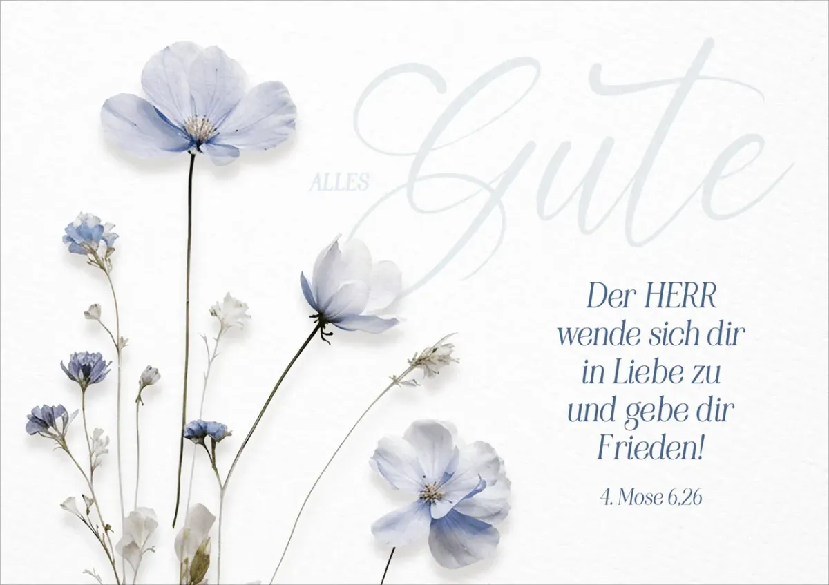 Faltkarte Alles Gute - 4. Mose 6,26