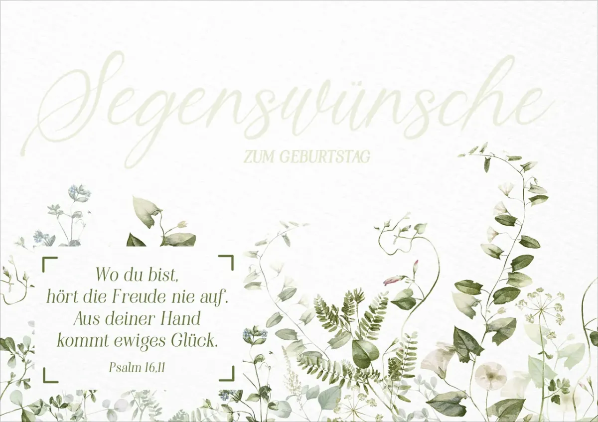 Faltkarte Segenswünsche zum Geburtstag - Psalm 16,11
