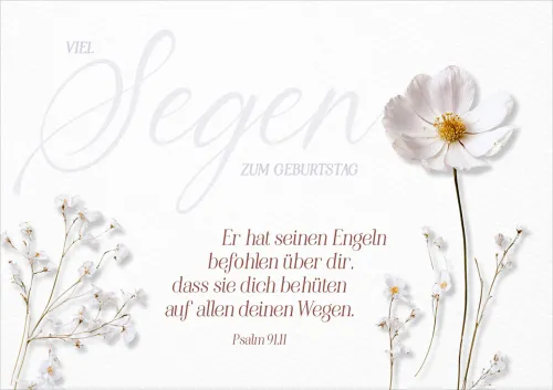 Faltkarte Viel Segen zum Geburtstag - Psalm 91,11