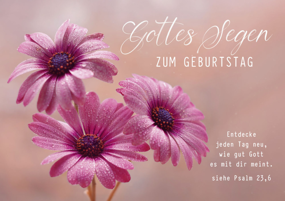 Faltkarte Gottes Segen zum Geburtstag - Psalm 23,6