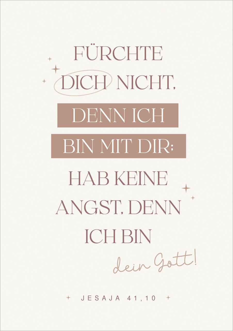 Faltkarte Jahreslosung 2027 Fatzer alive - Jesaja 41,10