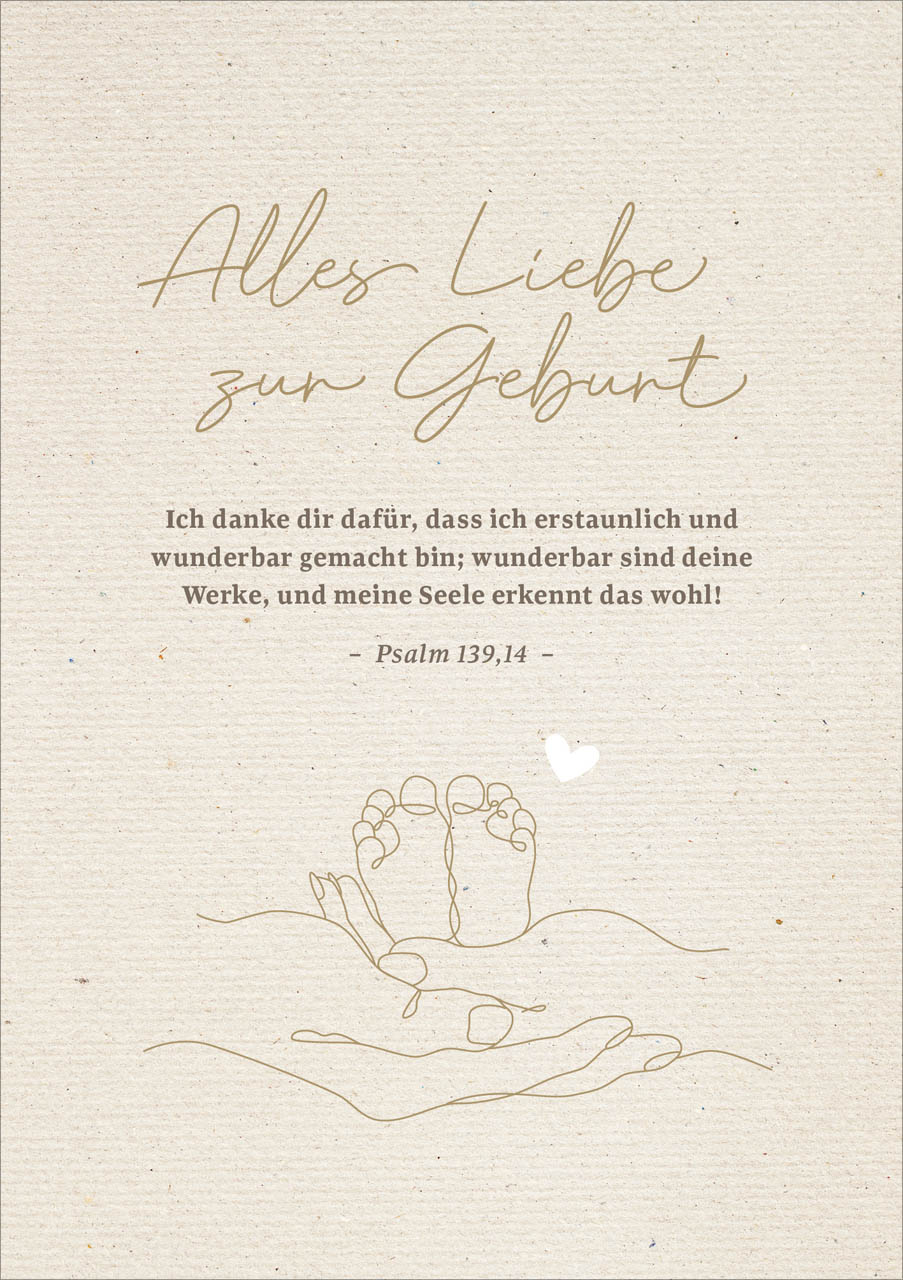 Faltkarte Geburt - Psalm 139,14
