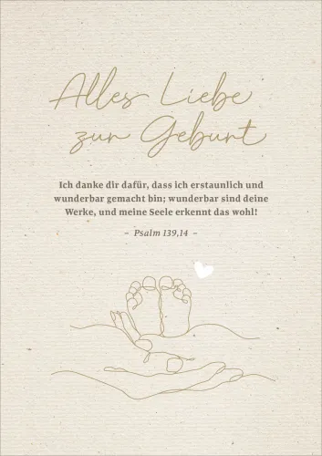 Faltkarte Geburt - Psalm 139,14
