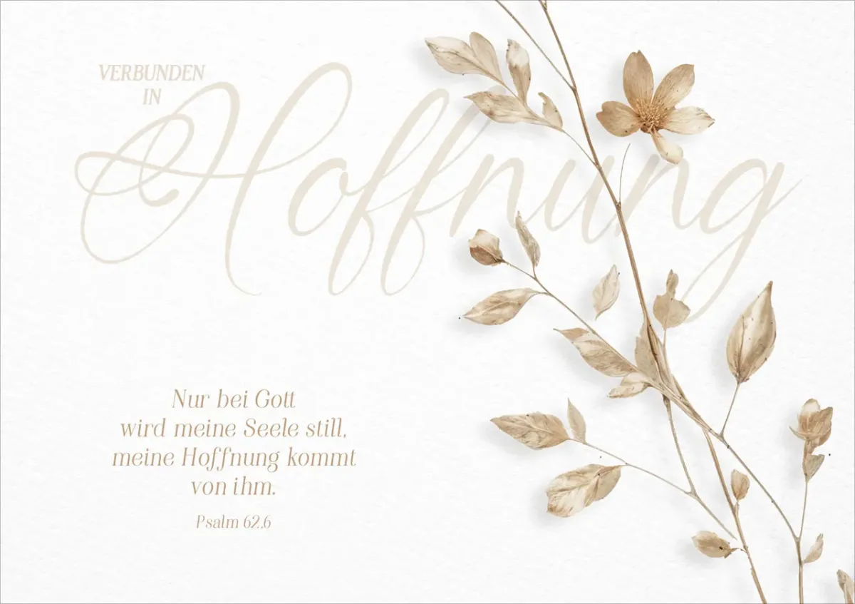 Faltkarte Trauer Hoffnung - Psalm 62,6