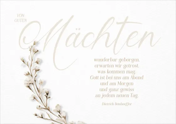 Faltkarte Trauer Dietrich Bonnhoeffer
