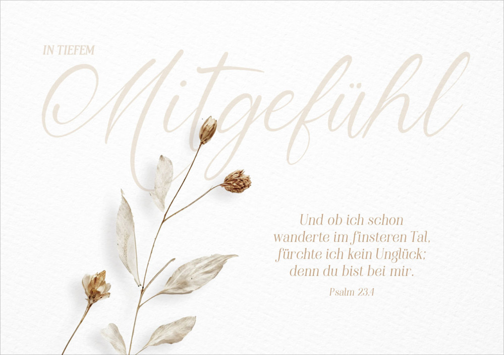 Faltkarte Trauer Mitgefühl - Psalm 23,4