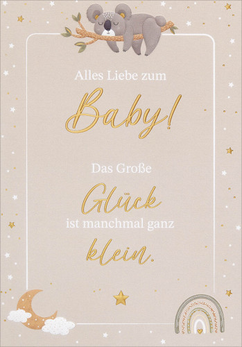 Faltkarte Geburt Alles Liebe zum Baby