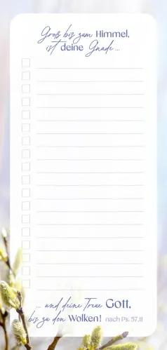 Küchen-Notizblock Einkäufe - Weidenkätzchen