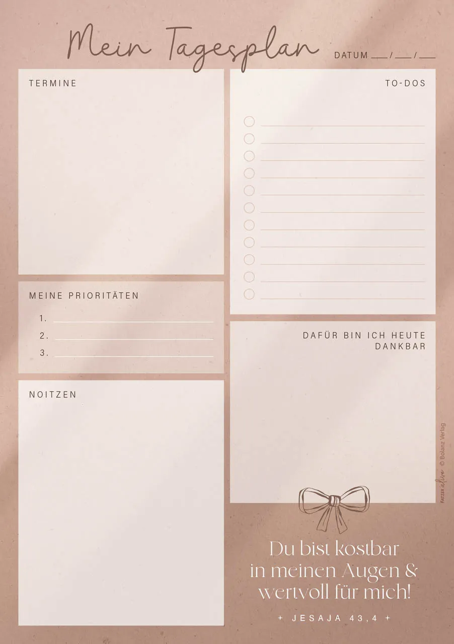Notizblock Fatzer alive - Mein Tagesplan A5 - Jesaja 43,4