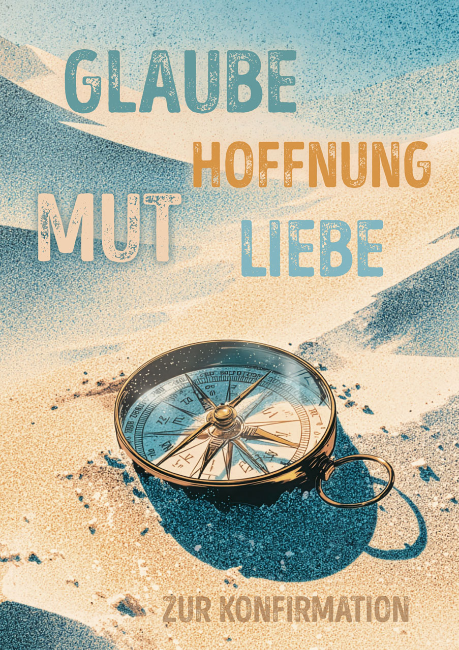 Faltkarte Konfirmation Glaube Hoffnung Mut Liebe - Psalm 37,5