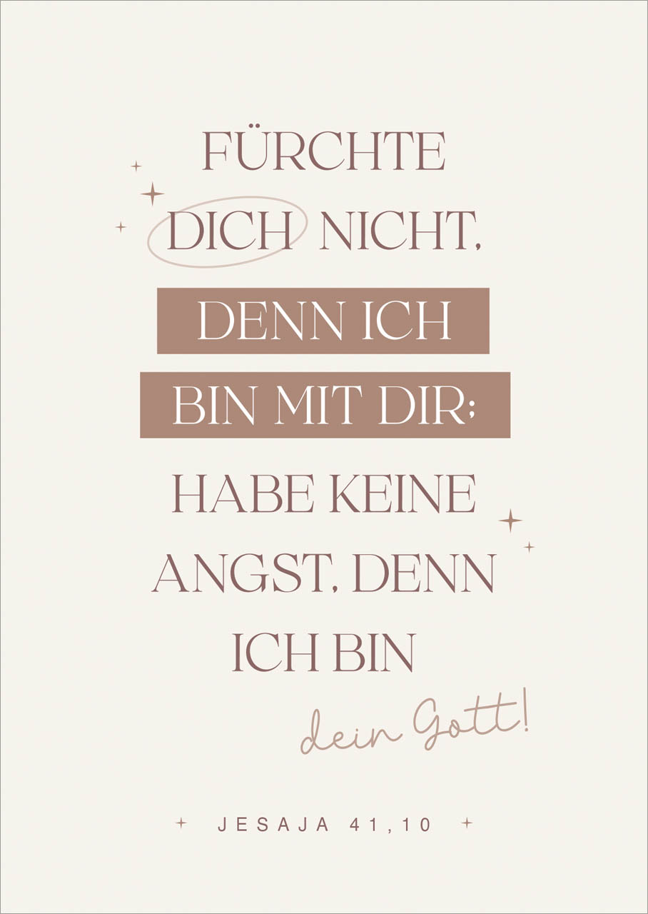 Poster A2 Jahreslosung 2027 Fatzer alive - Jesaja 41,10