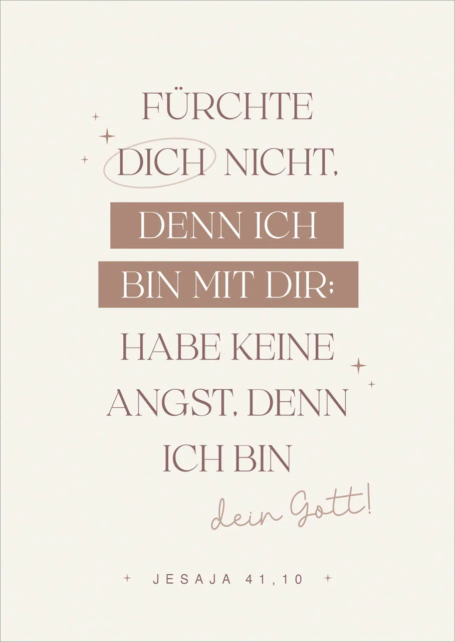 Poster A3 Jahreslosung 2027 Fatzer alive - Jesaja 41,10