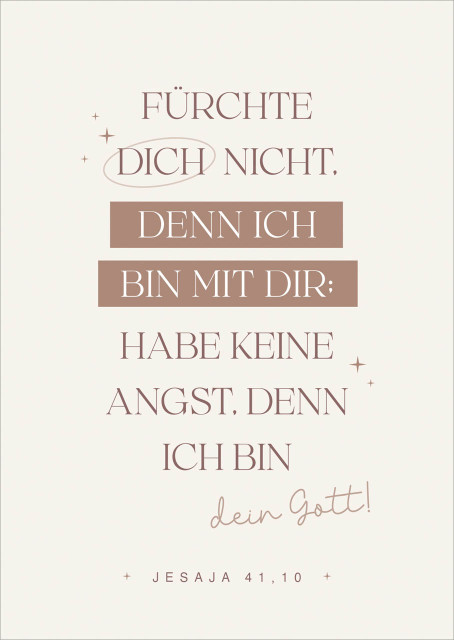 Poster A3 Jahreslosung 2027 Fatzer alive - Jesaja 41,10