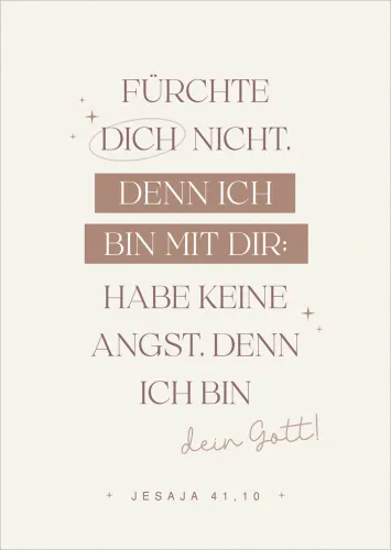 Poster A3 Jahreslosung 2027 Fatzer alive - Jesaja 41,10