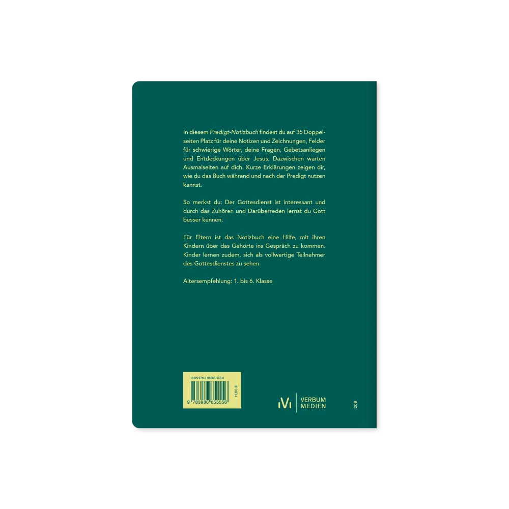 Predigt-Notizbuch für Kinder - Mit Fragen und Ausmalbildern