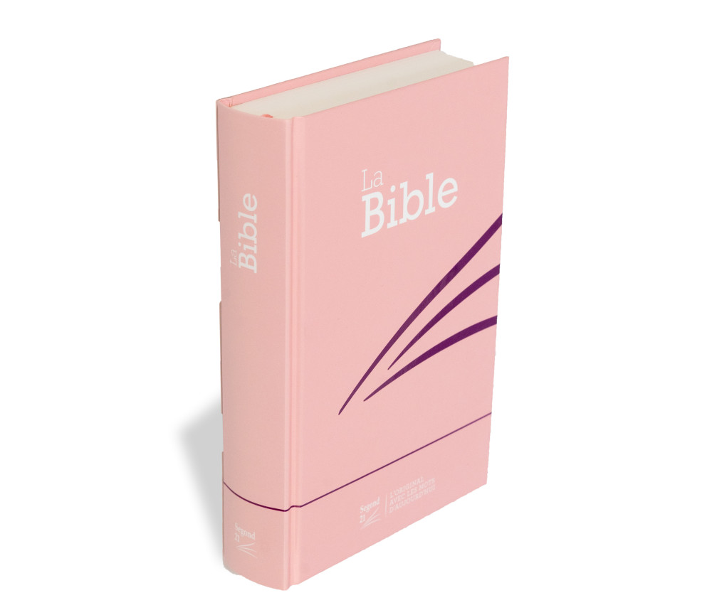 Bible Segond 21 compacte - Couverture rigide skivertex rose guimauve
