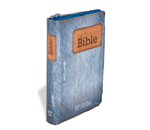 Bible Segond 21 compacte (Premium Style) - couverture souple toilée motif jeans, avec fermeture...