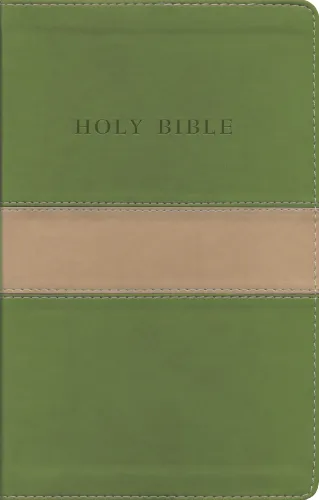 Anglais, Bible King James Version, moyen format, gros caracteres, duo beige/olive, tranche or