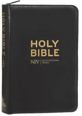 Anglais, Bible NIV, poche, similicuir, noir, femeture éclair