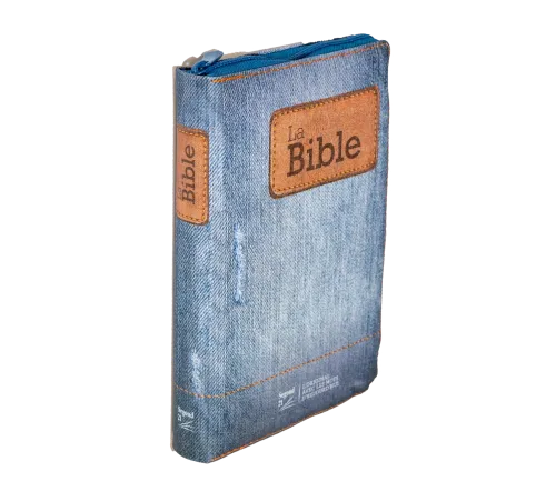Bible Segond 21 compacte (Premium Style) - couverture souple toilée motif jeans, avec fermeture...