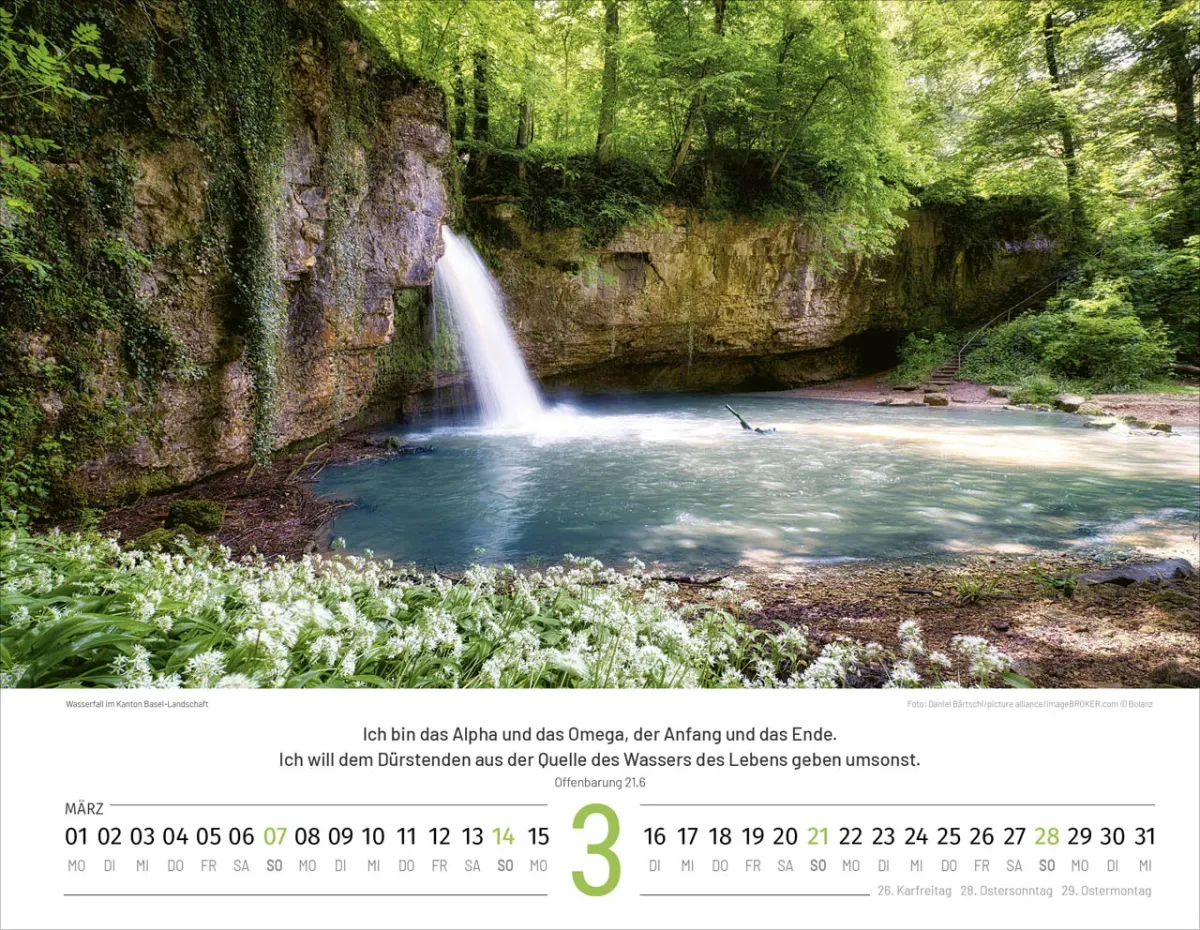 Calendrier Paysages Suisses - Allemand, Calendrier mural