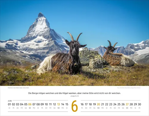 Calendrier Paysages Suisses - Allemand, Calendrier mural