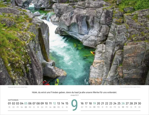 Calendrier Paysages Suisses - Allemand, Calendrier mural