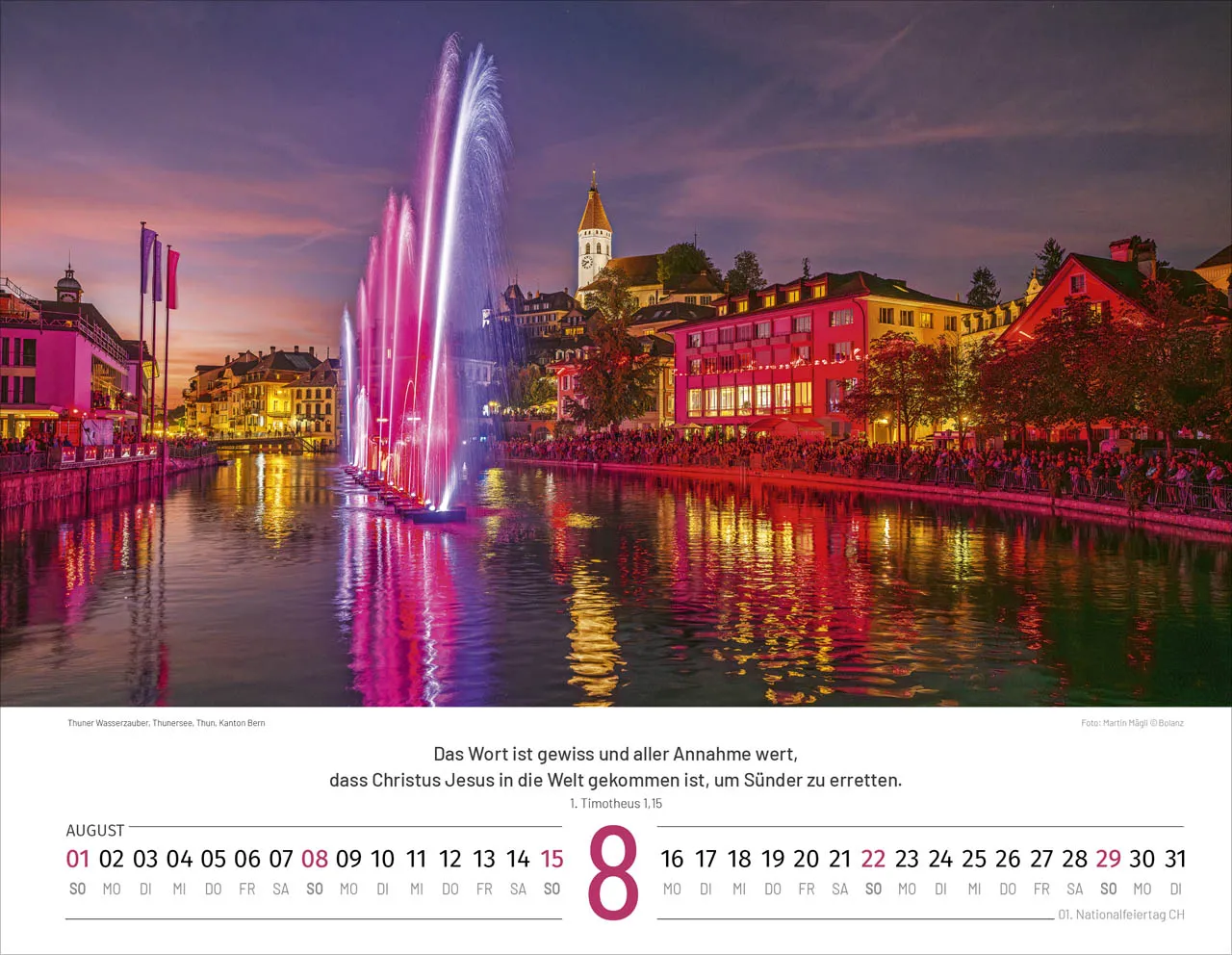 Calendrier Paysages Suisses - Allemand, Calendrier mural